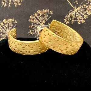 Givenchy Matte Gold Plate Textured Hoop Earrings